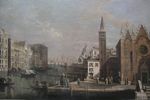 Giovanni Antonio Canal, zv. Canaletto - dílna, Canale Grande od kostela S. Maria della Carita k přístavu San Marco